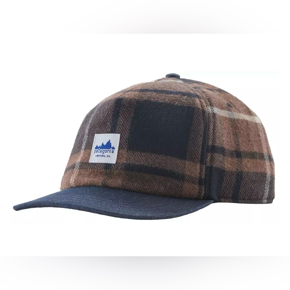 Patagonia Brown Plaid Adjustable Range Cap Hat